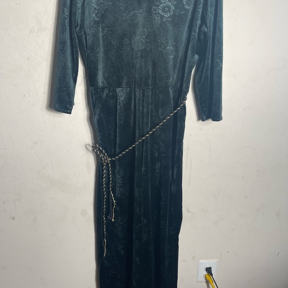 Soft Surroundings Velvet Green Long Sleeve Romper Pantsuit Size S - Picture 8 of 9